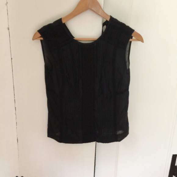 J. Crew Cotton Black Shell Sleeveless Top - Picture 3 of 5